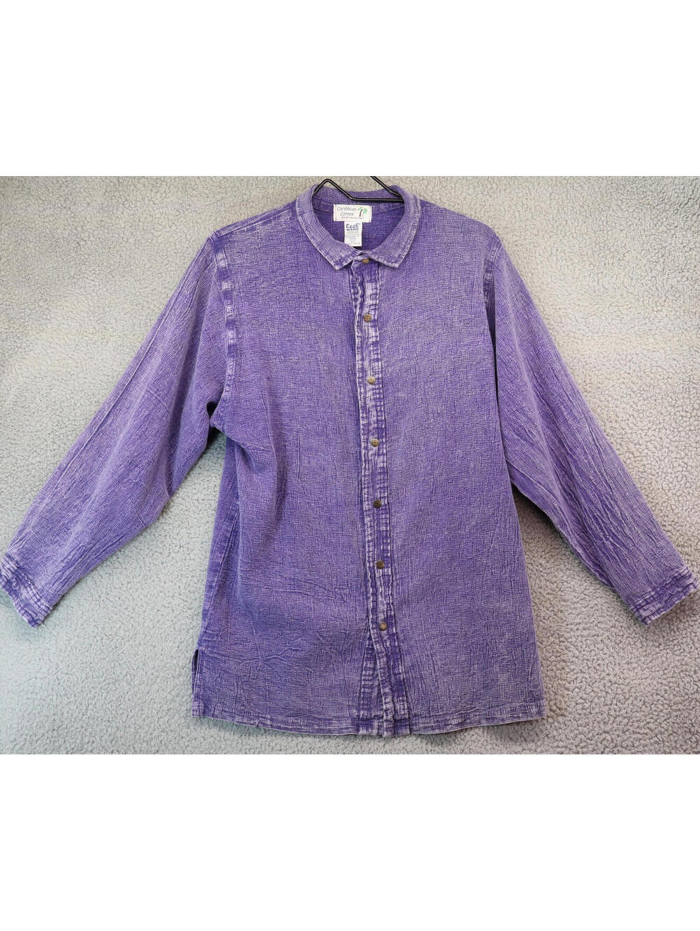 Carribean Cotton Shacket Small Snap Crinkle Gauze Oversized